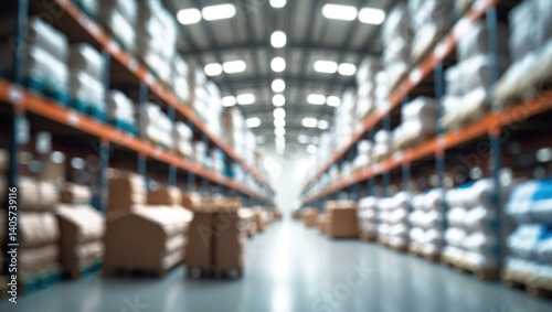 Blurred view of a large hardware store