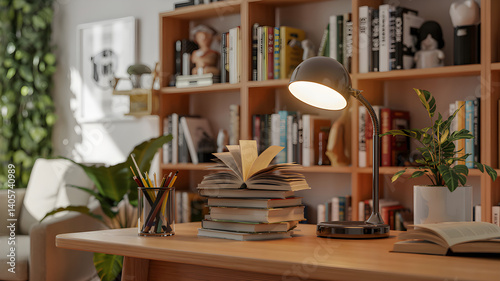 Wallpaper Mural Modern dining room interior features a wooden table with comfortable chairs, showcasing luxury home design Torontodigital.ca
