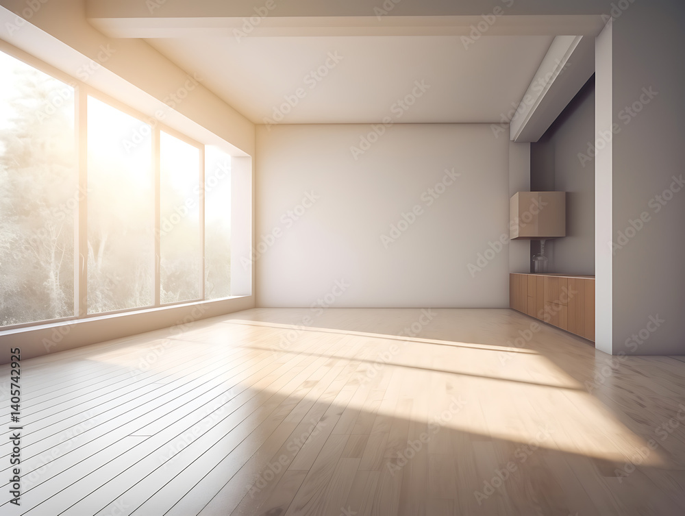 Inside a simple room with natural sunlight Inside a simple room with natural sunlight