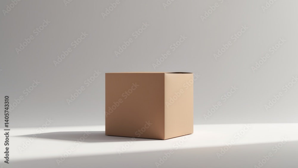 Transported packaging paper and online shipping box against a white backdrop Transported packaging paper and online shipping box against a white backdrop