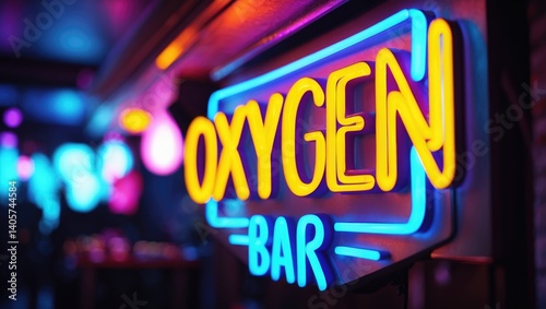 Neon Light Display for Oxygen Bar