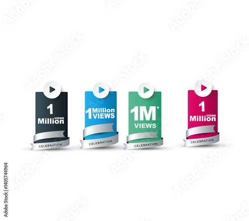 Download this views celebration thumnail banner set 1M to 1M, ik view, 1 M view 10.ai