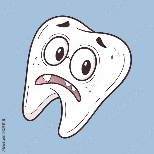 tooth scared face cartoon