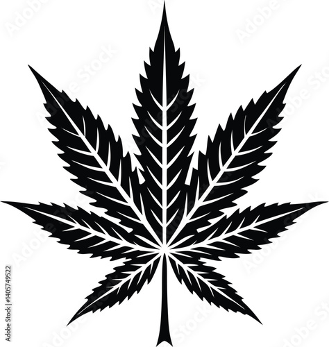 Marijuana Silhouette Vector | Cannabis Leaf, Herbal, and Medical Weed Art