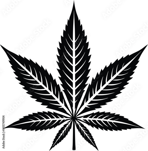 Marijuana Silhouette Vector | Cannabis Leaf, Herbal, and Medical Weed Art