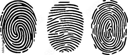 Digital security fingerprint set. Vector illustration.