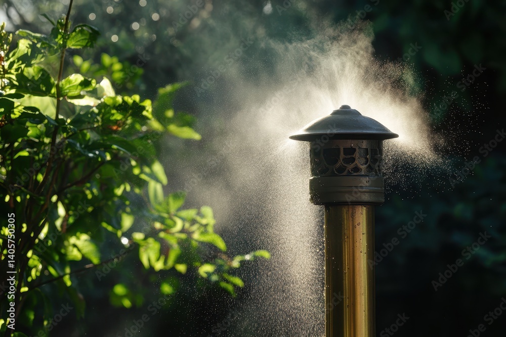 Brass Mist Sprayer for Lush Garden Watering in Summer Outdoors Brass Mist Sprayer for Lush Garden Watering in Summer Outdoors