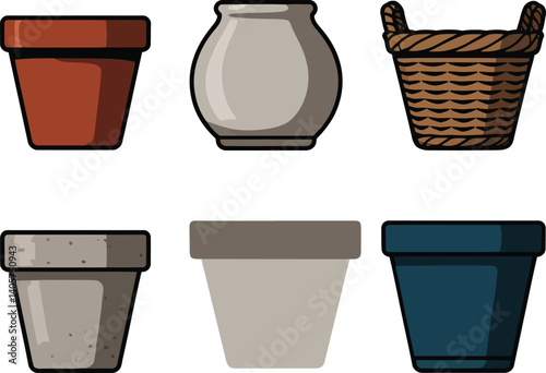 Collection of Modern and Traditional Pots for Landscaping Projects