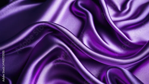 Wallpaper Mural Gorgeous purple satin silk background. Fluid wave appearance. Smooth wavy creases on glossy fabric. Rich fabric backdrop with design area available. Torontodigital.ca
