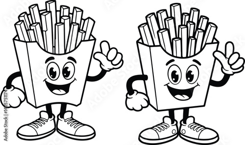 Cartoon Fries Coloring Page