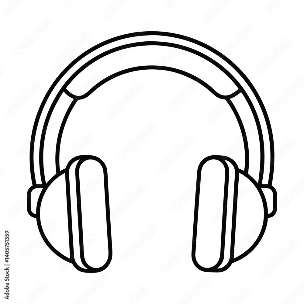 Beautiful Headphones vector Line art Illustration Beautiful Headphones vector Line art Illustration
