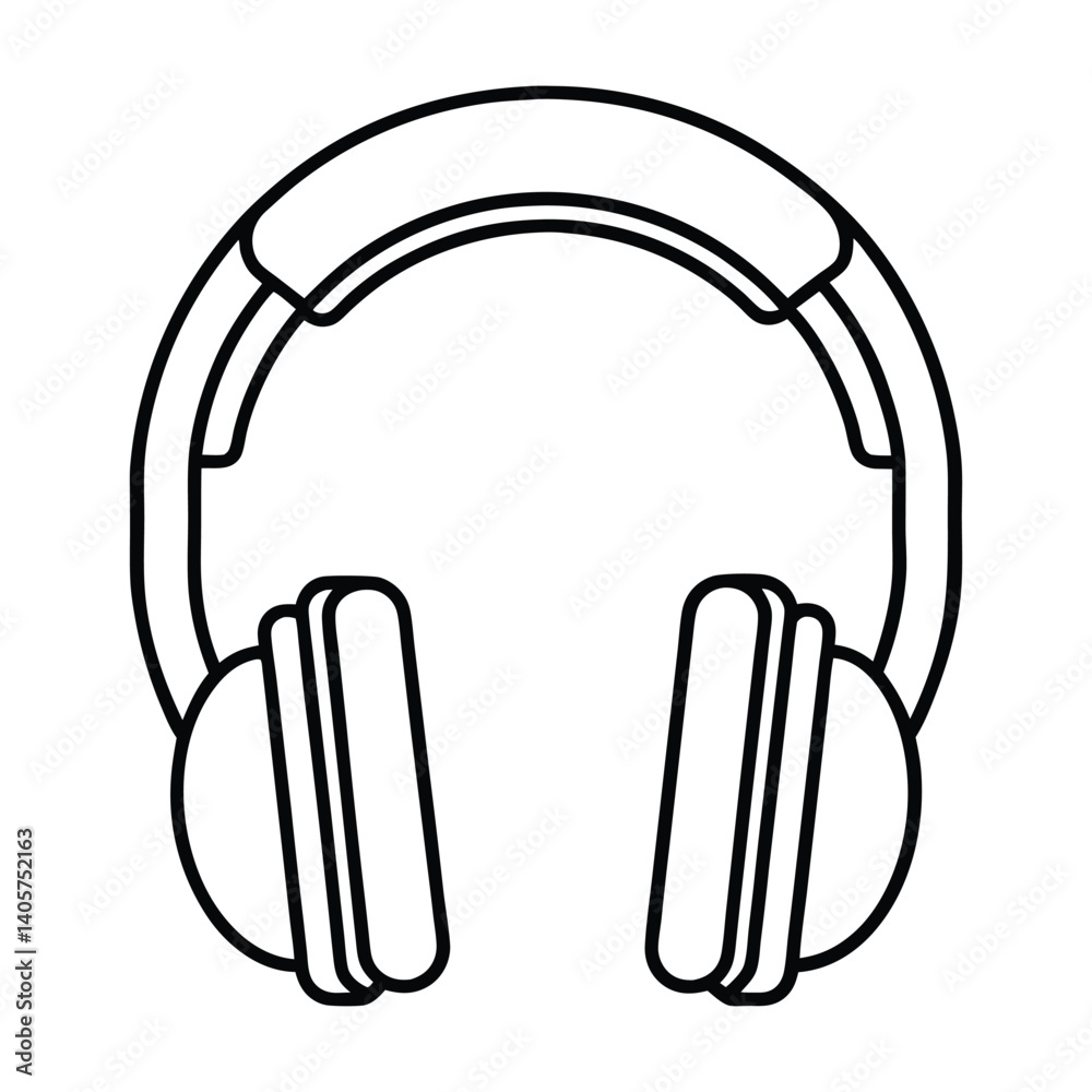 Beautiful Headphones vector Line art Illustration Beautiful Headphones vector Line art Illustration