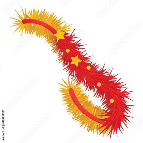 Christmas tinsel clipart on white background 