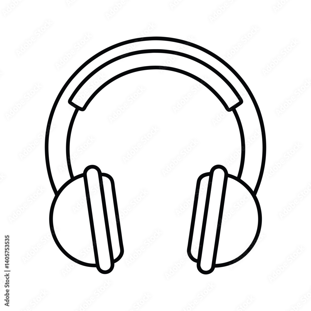 Beautiful Headphone silhouette vector Line art illustration Design Beautiful Headphone silhouette vector Line art illustration Design