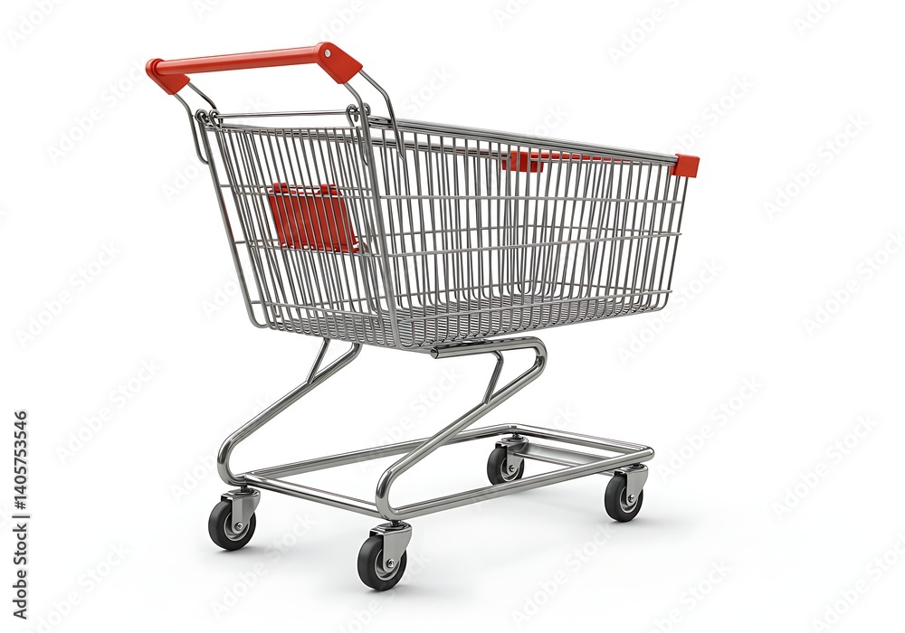 Shopping cart isolated on white Shopping cart isolated on white