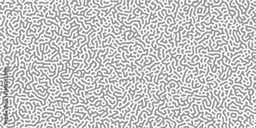 Reaction-diffusion or Turing pattern natural texture in coral grey and white color. Seamless colorful Organic Rounded Jumble Maze Lines Patterns. diffusion monochrome seamless pattern with chaotic