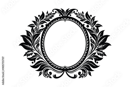 vintage frame with laurel wreath