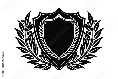 shield with laurel wreath