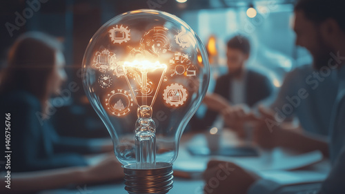 A conceptual illustration depicting a light bulb as a metaphor for innovation  and smart  idea, representing a brilliant marketing strategy, planning, and creative thinking 