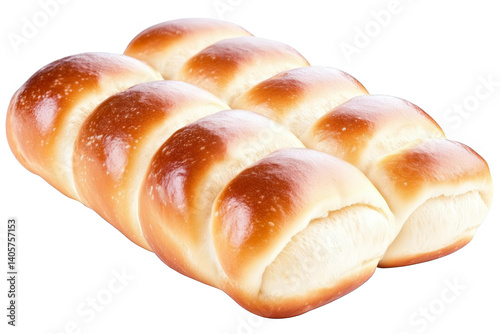 Photo of Freshly Baked Rolls with Golden Crust on Transparent Background