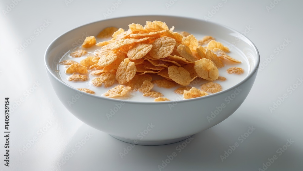 Cornflakes in a Bowl with Isolated Background Cornflakes in a Bowl with Isolated Background