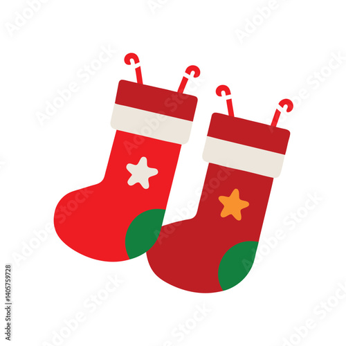 christmas socks isolated on white
