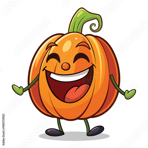 Happy pumpkin cartoon character