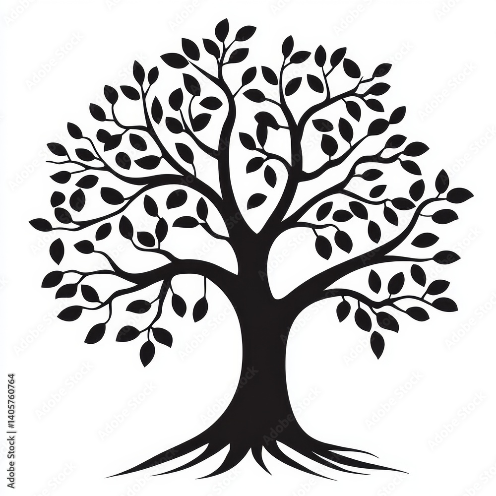 Fototapeta premium Silhouetted Tree Graphic