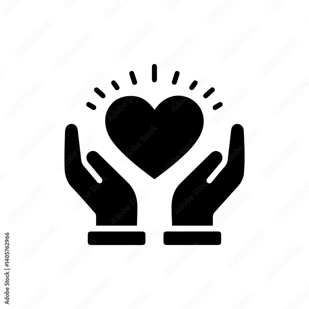 Fototapeta premium Pair of Hands with Heart Between Them Symbolizing Care and Love