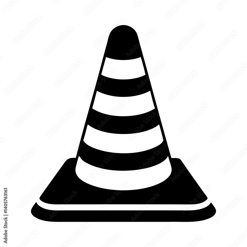 Safety Equipment black traffic cone roadblock sign icon design Safety Equipment black traffic cone roadblock sign icon design