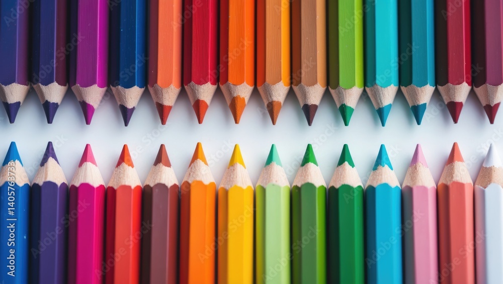 Close-up of color pencils set against a background. Close-up of color pencils set against a background.