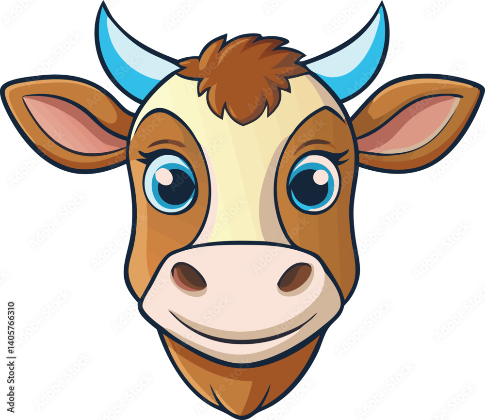 custom made wallpaper toronto digitalA cartoon Cow head vector
