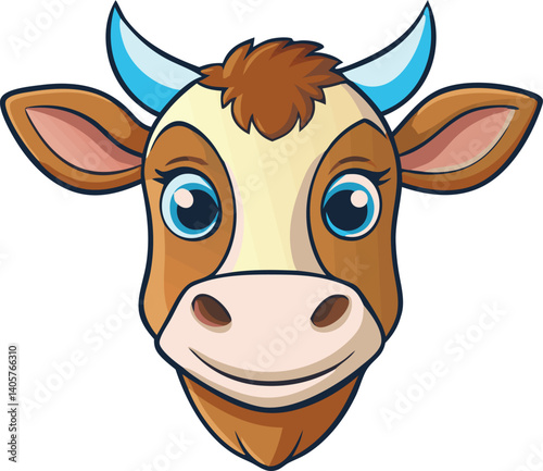 Wallpaper Mural A cartoon Cow head vector Torontodigital.ca