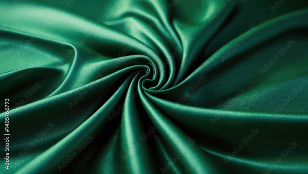 Obraz premium Dark green fabric featuring elegant creases