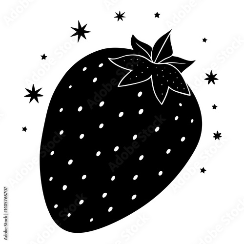 Sweet and simple strawberry vector design for printing on apparel, signs, healthy snacks, and blog illustrations.