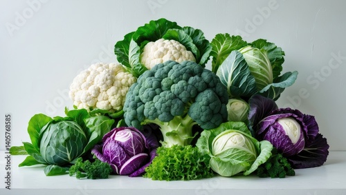 isolated cabbages on background