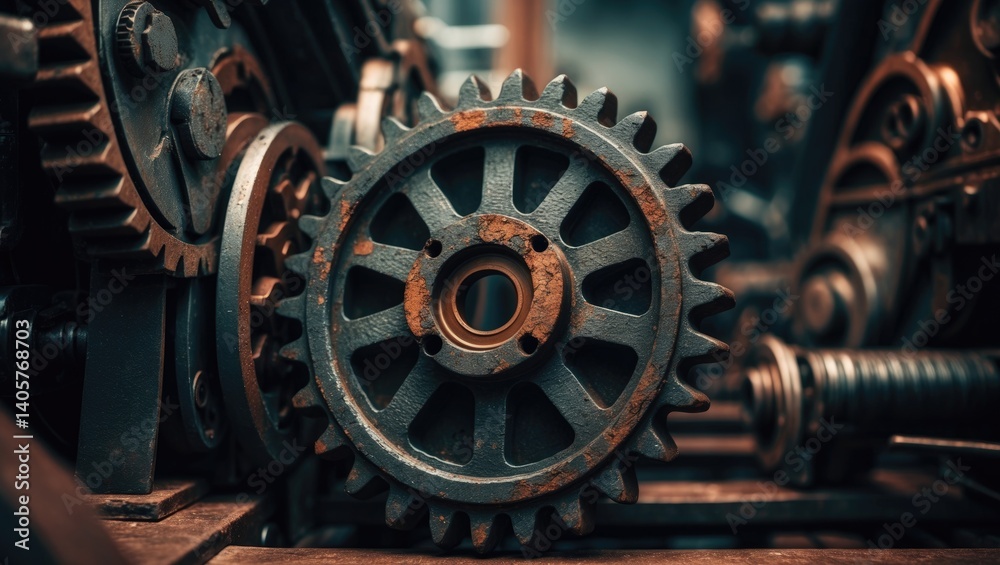 Details of cogs and wheels from machinery Details of cogs and wheels from machinery