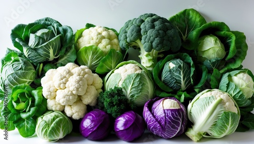 cabbages gathered on background