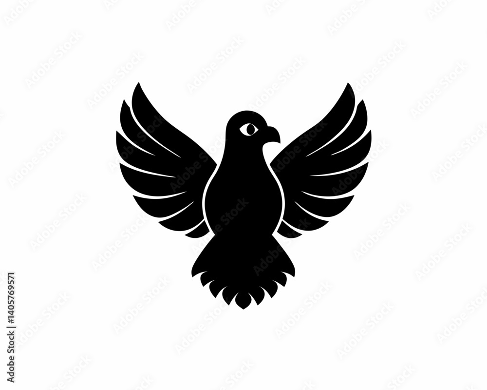 Fototapeta premium creative Silhouette dove Icon Vector Illustration 
