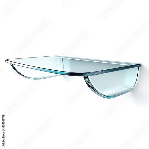 Minimalist Transparent Glass Shelf with a Sleek Design photo
