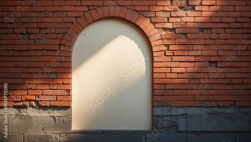 Horizontal dark wallpaper texture of a RED orange brick wall in a concrete background for architectural design