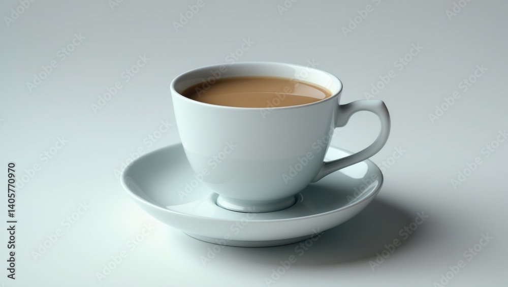 Porcelain tea cup with milk set against a background Porcelain tea cup with milk set against a background