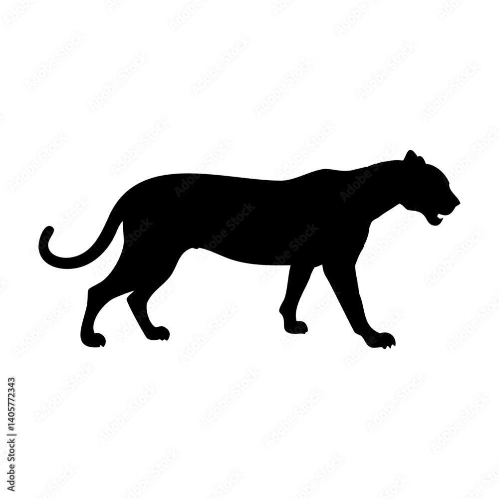 Black Leopard Vector Silhouette Illustration Isolated on Transparent Background for Graphic Design Black Leopard Vector Silhouette Illustration Isolated on Transparent Background for Graphic Design
