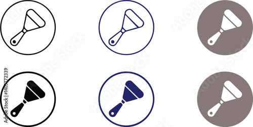  Six Variations of a Putty Knife Icon in Circles