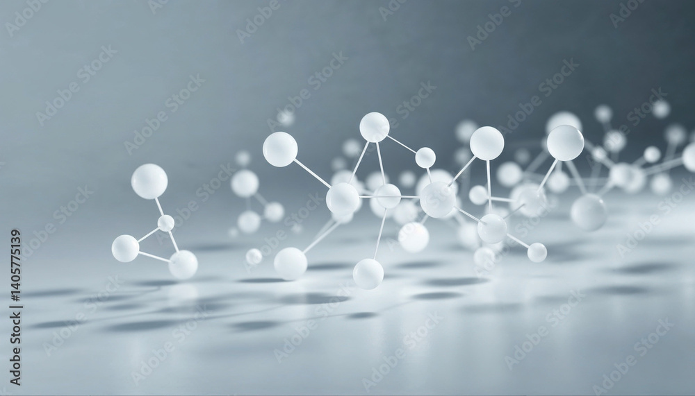 Obraz premium Molecular structures create an abstract representation of scientific innovation and discovery in a modern aesthetic