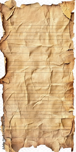 Torn Vintage Lined Notebook Paper with Distressed Edges photo