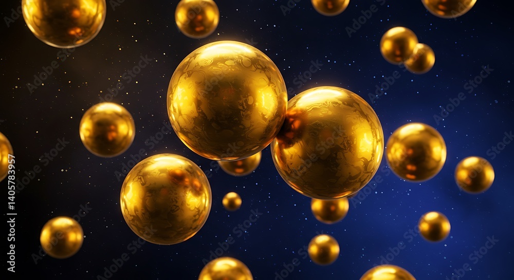 Fototapeta premium Golden Celestial Dance AI Generated