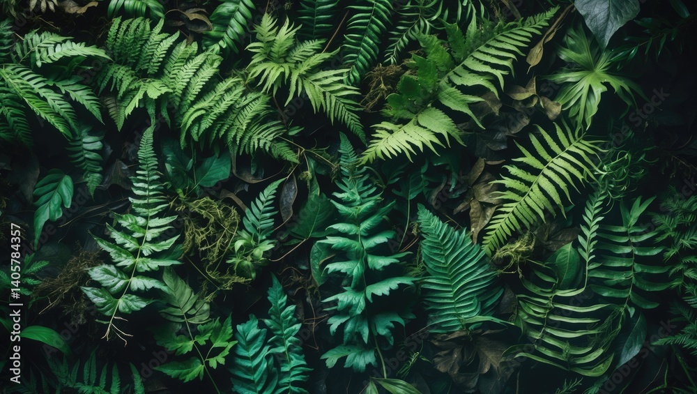 Fototapeta premium The beauty and charm of green fern plants