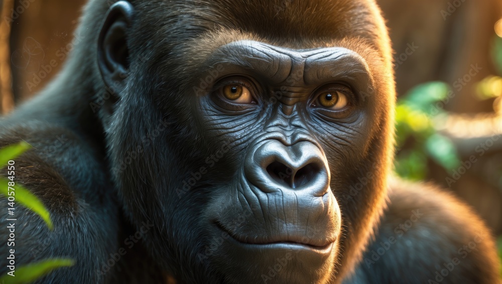 Obraz premium Depiction of a mighty gorilla with captivating eyes.
