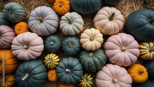 Pumpkin gathering on the farm with autumn shades
